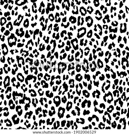 Vector seamless pattern. Leopard black and white skin texture Сток-фото © 