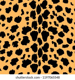 Vector seamless pattern with leopard fur texture. Repeating leopard fur background for textile design, wrapping paper, wallpaper or scrapbooking. eps10