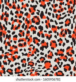 Vector seamless pattern. Leopard skin texture