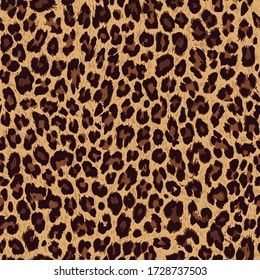 Vector seamless pattern. Leopard skin texture