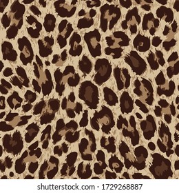 Vector seamless pattern. Leopard skin texture