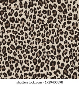 Vector seamless pattern. Leopard skin texture