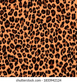 Vector seamless pattern. Leopard skin texture