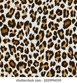 Vector seamless pattern. Leopard skin texture