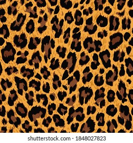 Vector seamless pattern. Leopard skin texture