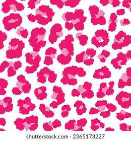 Vector Seamless pattern of leopard skin in purple, pink pastel background, Wild Animals pattern for textile or wall paper, illustration endless designs leopard print in Trendy 2022 Very Peri colour.