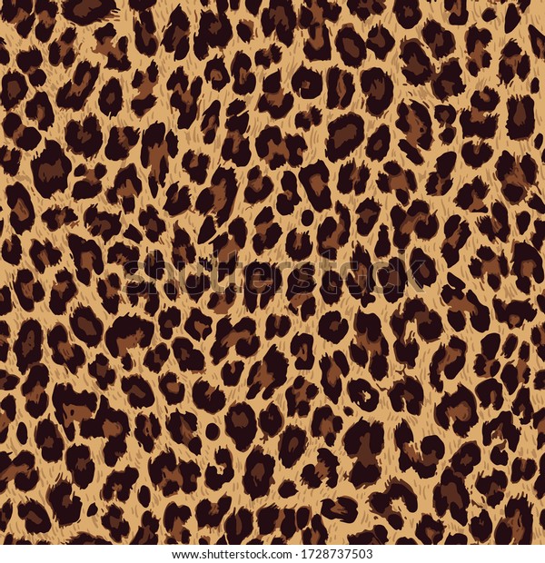 Vector Seamless Pattern Leopard Skin Texture Stockvektor Royaltyfri 1728737503 