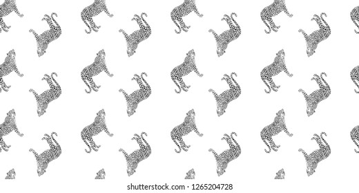 Vector seamless pattern with leopards