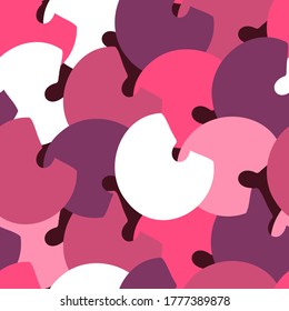 Vector seamless pattern of letter C of English alphabet in pink and violet tones. Perfect for books, posters, stickers, decorations, stationary, notebooks.