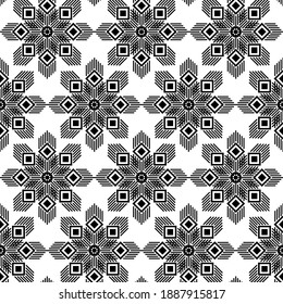 Vector seamless pattern with lettering Happy Easter and mandala shape. Perfect texture for your easter printing and textile design, paper, fabric, book cover, web and magazine pages background.