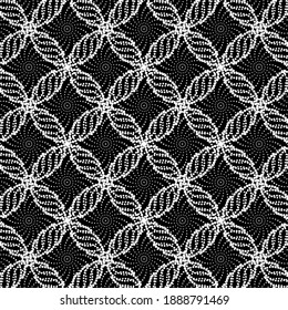 Vector seamless pattern with lettering Happy Easter and mandala shape. Perfect texture for your Easter printing and textile design, paper, fabric, book cover, web and magazine pages background.