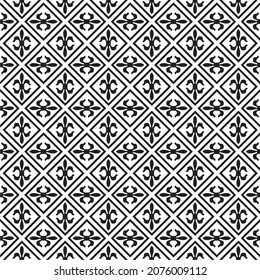 Vector seamless pattern with lettering Happy Easter and mandala shape. Perfect texture for your Easter printing and textile design, paper, fabric, book cover, web and magazine pages background.