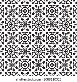 Vector seamless pattern with lettering Happy Easter and mandala shape. Perfect texture for your Easter printing and textile design, paper, fabric, book cover, web and magazine pages background.