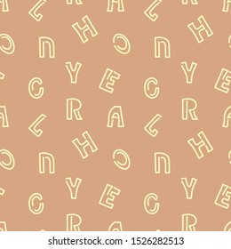 Vector seamless pattern with letters of the alphabet. Hand drawn doodle illustrstion. Backgrounds, textile, wrapping paper, and other surfaces .