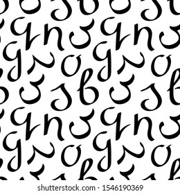 Vector seamless pattern with letters of the alphabet. Hand drawn doodle illustrstion. Backgrounds, textile, wrapping paper, and other surfaces .
