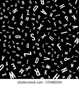 Vector seamless pattern with letters of the alphabet in random order