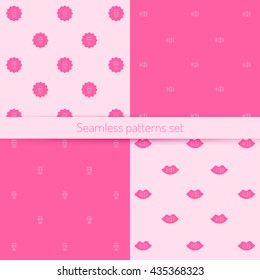 Vector seamless pattern of letters words on a pink 
background, suitable for printing on a variety of surfaces 
and textiles