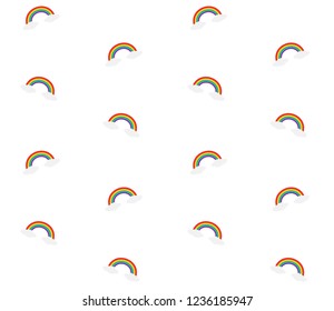 Vector seamless pattern of lgbt community rainbow flag isolated on white 