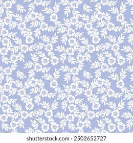 Vector seamless pattern. Liberty pattern in small flowers. Small off white and coral pink flowers. Ivory background. Ditsy floral background.