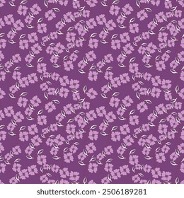 Vector seamless pattern. Liberty pattern in small flowers. Small off white and coral pink flowers. Ivory background. Ditsy floral background.