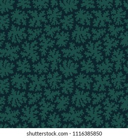 Vector seamless pattern with lichens. Forest hand drawn texture with moss. Natural background.