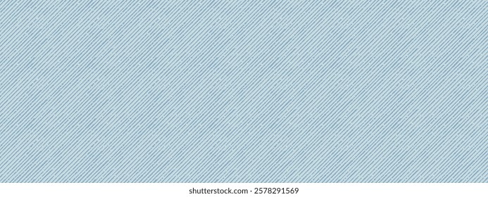 Vector seamless pattern of a light blue denim fabric with a diagonal twill weave. High-resolution, realistic texture perfect for backgrounds, and design projects. Suitable for decor and digital arts.