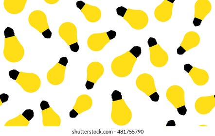 Vector seamless pattern of light bulbs