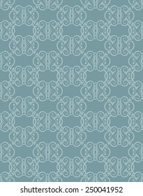 Vector seamless pattern. Light monochrome element for design. Ornamental lace tracery on light background. Decor for wallpaper. Endless texture. Pastel pattern fill