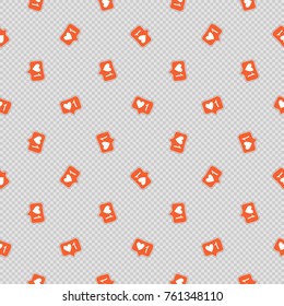 Vector seamless pattern with like. Hand drawn cute and funny fashion illustration patches or stickers kit. Modern doodle pop art sketch badges and pins