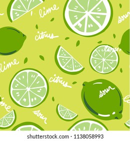 Vector Seamless Pattern of Limes