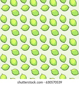 Vector Seamless Pattern With Limes. 