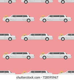 Vector seamless pattern of limousine long vehicle car