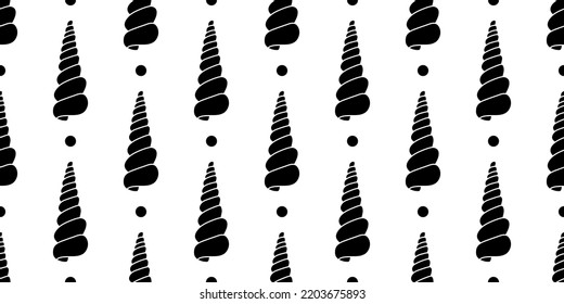 Vector seamless pattern. Line art sketch seashells. Isolated background. Decoration symbol of health calcium. Summer, sand and beach design. Repetitive ornament.
