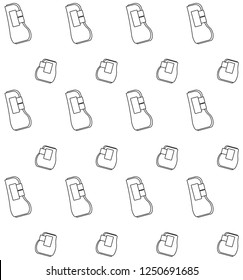 Vector seamless pattern of line contour  flat icon of horse equestrian protective leg boots Isolated on white 