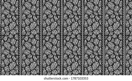 Patrón de vectores sin fisuras con línea. Jacquard Mesh Lace Fabric.