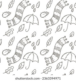 image vectorielle motif harmonieux motif linéaire saison d'hiver automnale