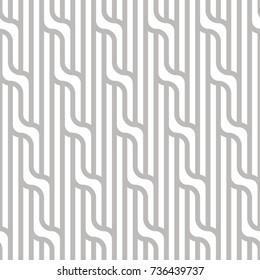Vector seamless pattern with linear braids. Geometric stylish texture. Rippled light background.