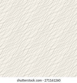 Vector seamless pattern. Linear diagonal waves. Monochrome simple texture. Modern graphic design