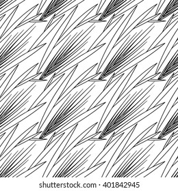 Vector seamless pattern. Linear graphic design. Floral linear background. 