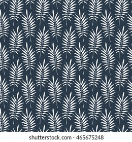 Vector seamless pattern. Linear graphic design. Floral linear background.