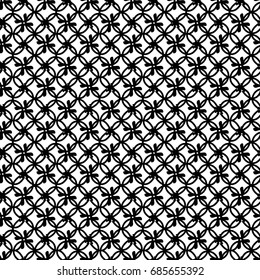 Vector seamless pattern. Linear graphic design. Black and white background.