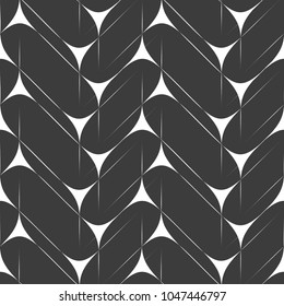 Vector seamless pattern with linear grid of triangles.Modern stylish texture.Black and white