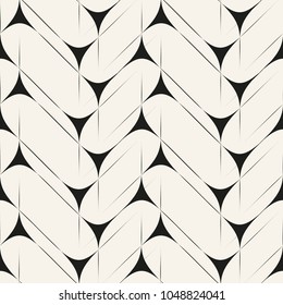 Vector seamless pattern with linear grid of triangles.Modern stylish texture.White and black