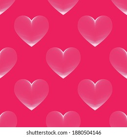 Vector seamless pattern linear heart. Happy Valentine's Day. Love.