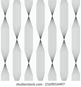 Vector seamless pattern. linear stylish background. Stylised geometric monochrome ornament in garland. Can be used as swatch for illustrator. Pattern is on swatches panel