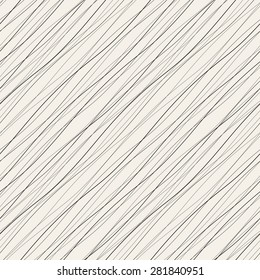 Vector seamless pattern. Linear stylish texture. Monochrome vector texture with irregular diagonal lines. Minimalistic modern graphic design.