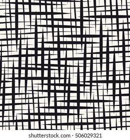 Vector seamless pattern. Linear stylish texture. Monochrome vector texture with irregular diagonal lines. Hand drawn modern graphic design.