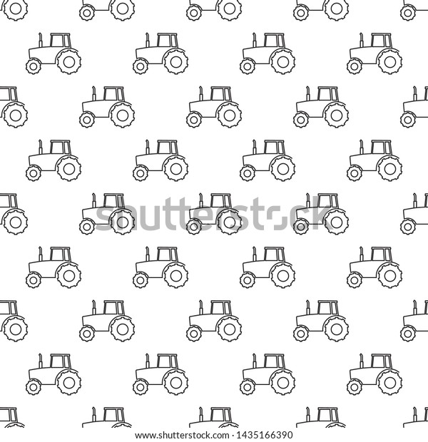 Vector seamless pattern with linear tractors.\
Seamless pattern.