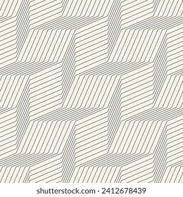 Vector seamless pattern with linear zigzag. Modern geometric texture. Repeating abstract background. Zigzag grid with thin linear grid.