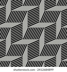 Vector seamless pattern with linear zigzag. Modern geometric texture. Repeating abstract background. Zigzag linear grid.